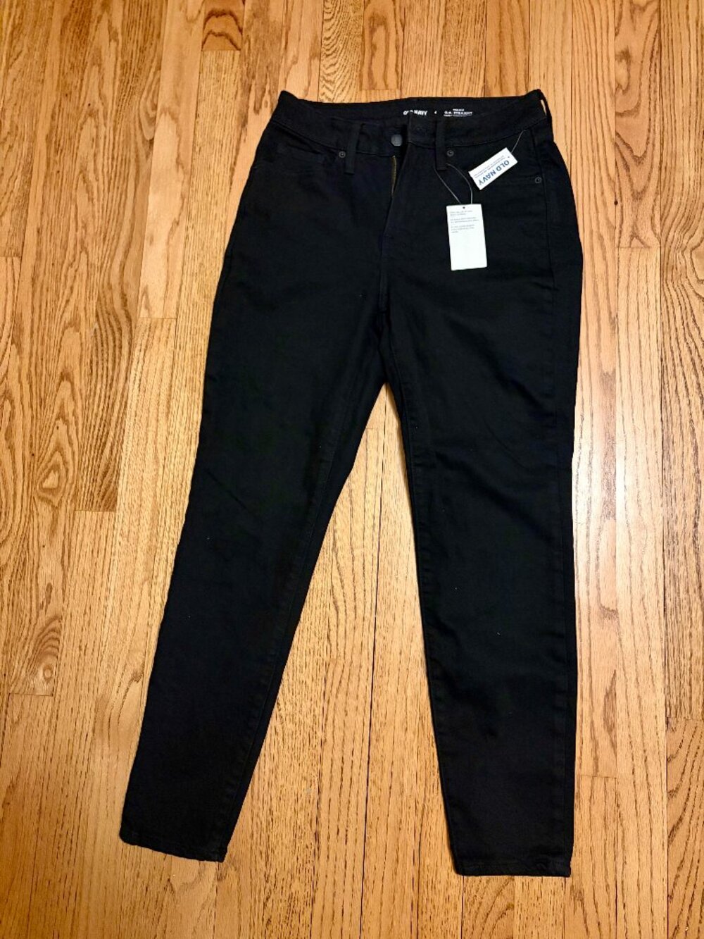 NWT OLD NAVY High-Waisted OG Straight Jeans In Black